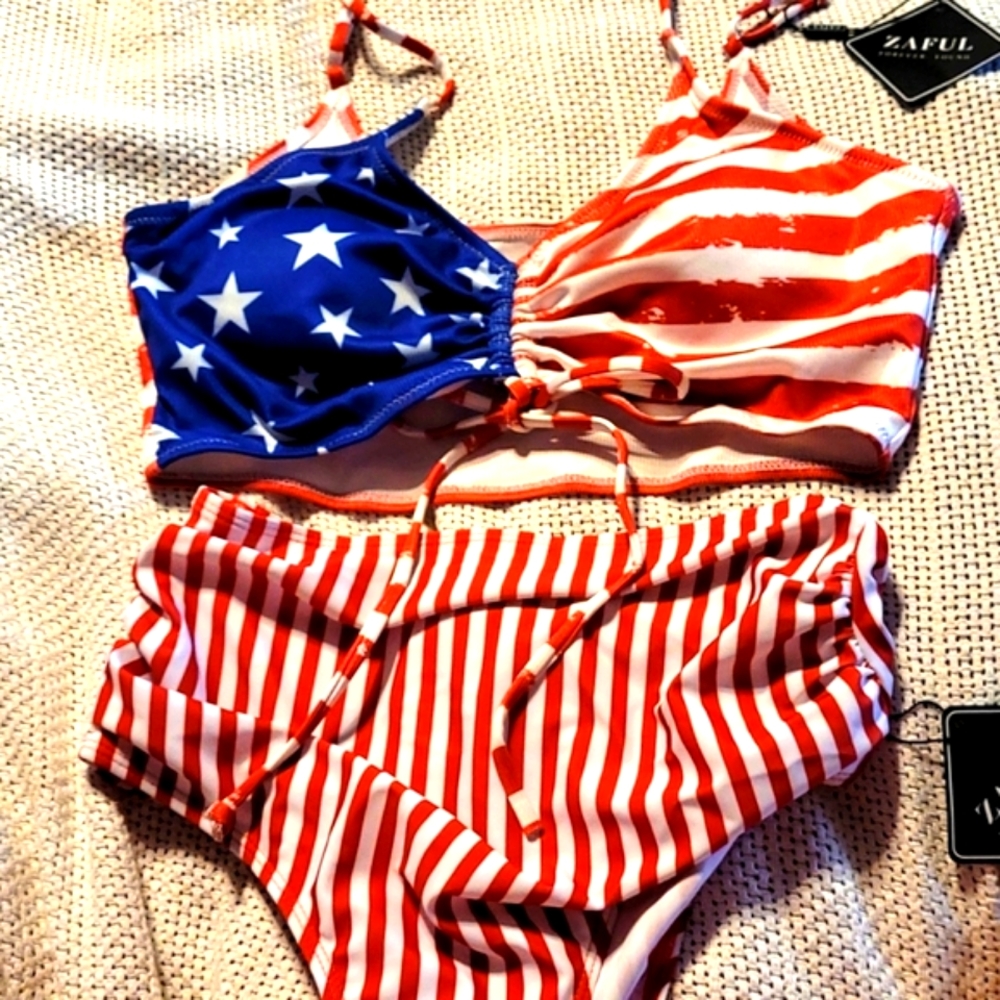 Zaful Patriotic Bikini top and bottom